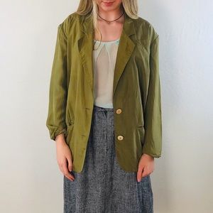 Anna and Frank 100% Silk Green Blazer